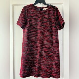 LOFT Red/Black multi color Women's Dress size Large Petite